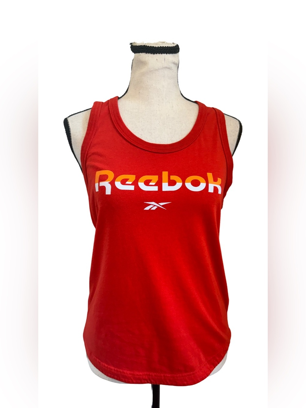 Reebok Women’s XS Red Logo Tank Top Retro Y2K Athletic Workout
